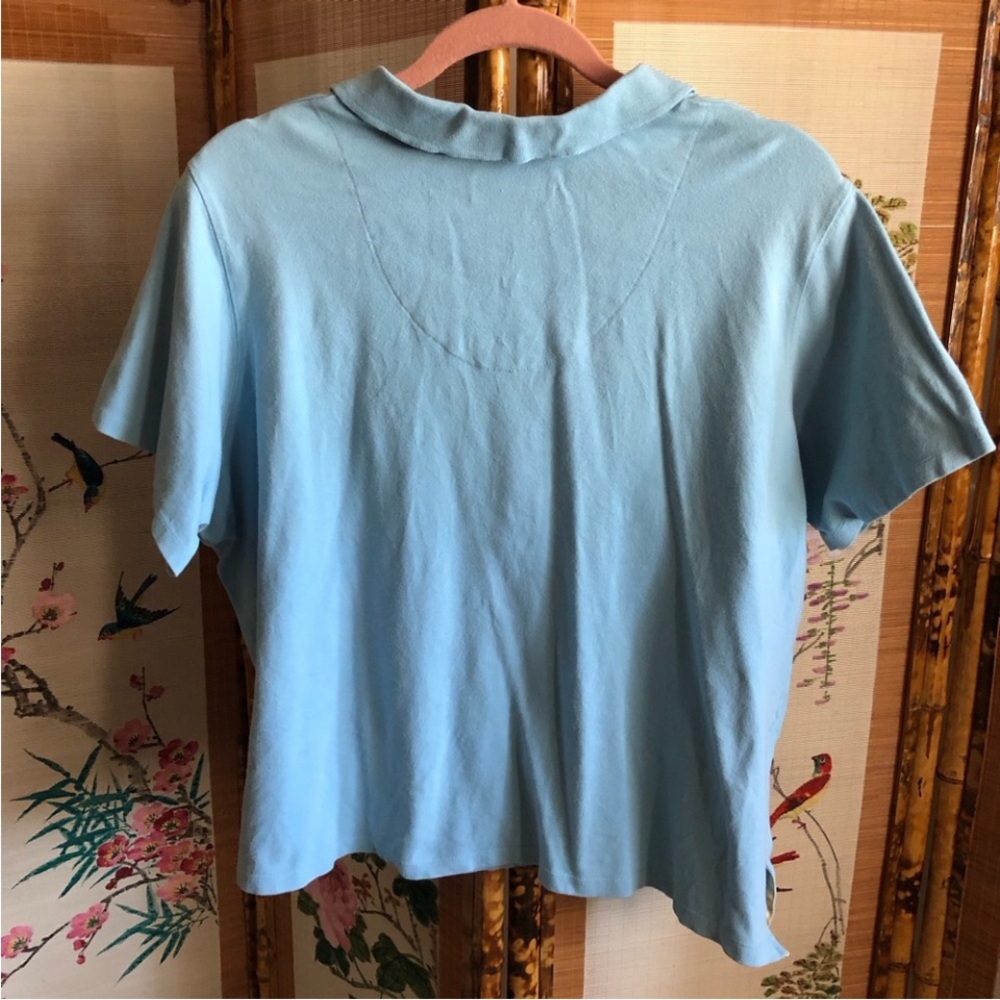Caribbean Joe polo shirts bundle 2 blue V neck button placket short sleeve 2X - Picture 8 of 10
